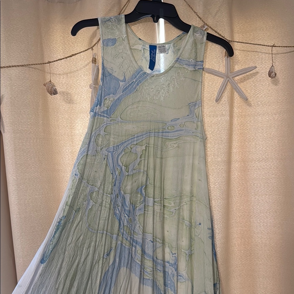 Elegant Blue and Green Marble Coverup
